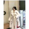New Winter Imitation Raccoon Hair Ruffle Edge Knee Fur Coat Women's Long Fashion Fox Fur Coat