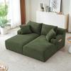 Compressible Double Chaise Lounge with Cup Holders – No Assembly Required, Fluffy Two-Seater Sleeper Sofa for Living Room, Bedroom and Reading Nook