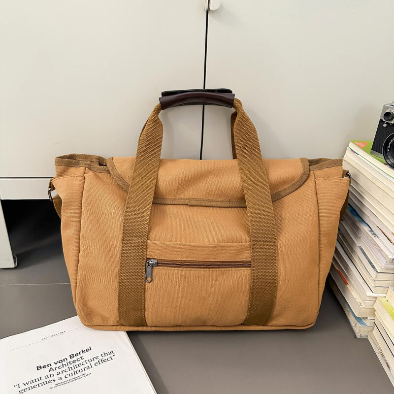 Canvas Bag Women's Crossbody Bag Men's Lightweight Commuting Shoulder Bag Large Capacity Student Class Bag