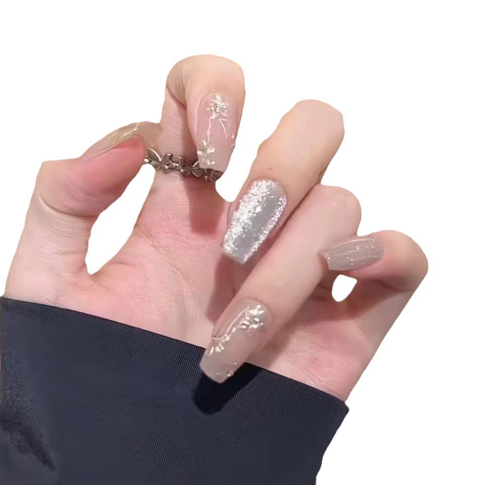 Pure Hand-made Phototherapy Wear Armor and Silk Wear Armor Finished Product Reusable Nail Patches Can Be Removed