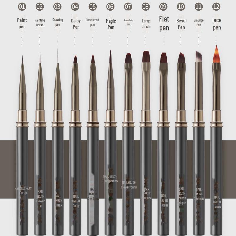 Japanese Professional Nail Art Brush Set for Gradient, Line, and Flower Painting