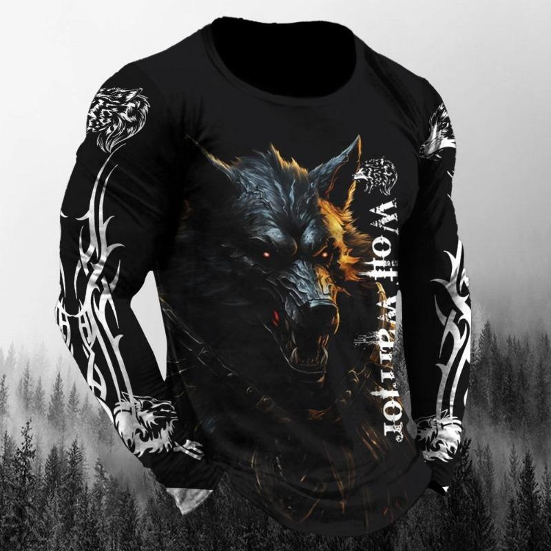 Camisetas de Animales Para Hombre Estampado de Lobo 3D Mangas Cortas Tops Moda Personalidad Camiseta Suelta Oversized Camisetas Camisa Ropa de Hombre