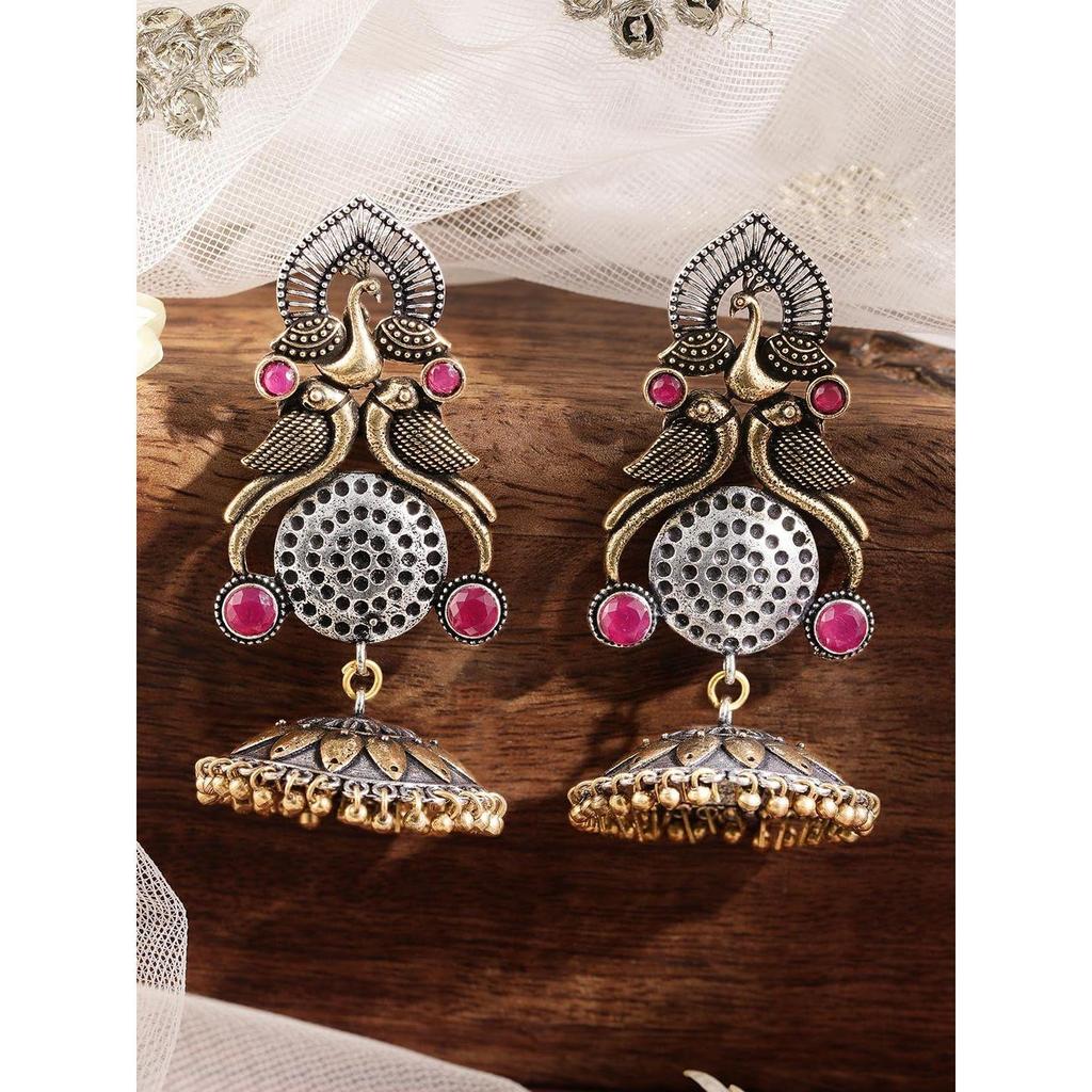 Oxidised Jhumka Earrings Stylish Boho Trendy Jewellery Gift for Women & Girls