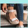 Premium Summer Hemp Ladies Peep Toe Rope Wedge Sandals With Ankle Strap Design