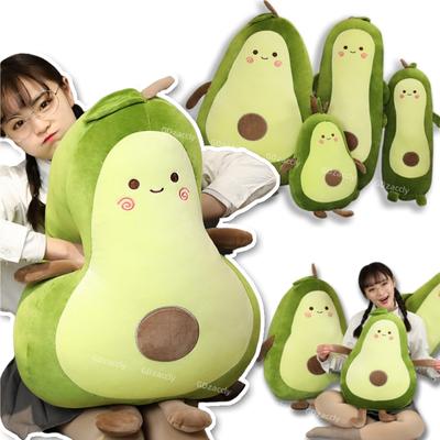 Cute Avocado Plush Toy Cartoon Smile  Avocado Sleeping Pillow Cushion Stuffed Plant Soft Doll Fruit Pillow Baby Toy Gift for Her
