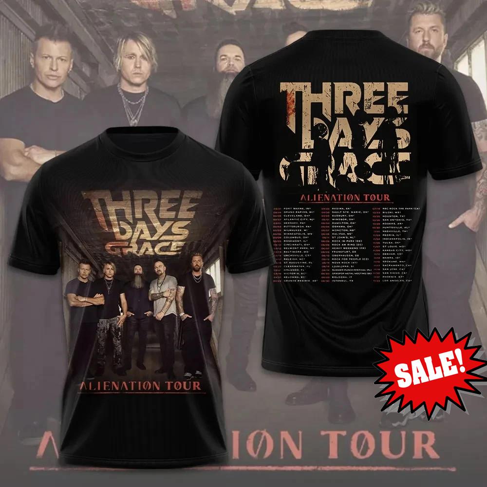 NEW Three Days Grace Alienation Tour 3D T-Shirt US251 XXL