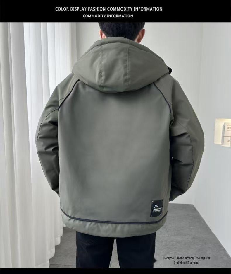 2025 Men's Hooded Winter Workwear Windbreaker Coat