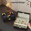 Retro PU Leather Jewelry Organizer Hard Case Jewelry Organizer For Travel Storage And Home Decors Tarnish Resistant Protections