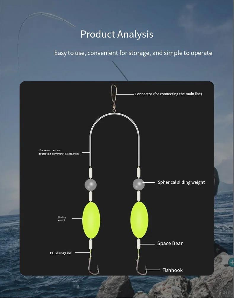 Anti departure bottom Fishing Hook  finished carp double hook anti water fishing set anti bottom line three hook new fishing set