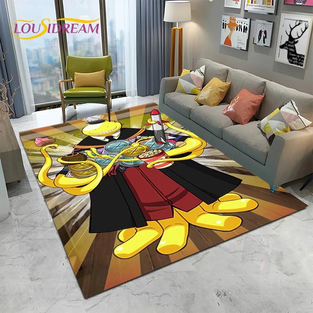 Cartoon Assassination Classroom Anime Carpet Rug for Home Living Room Bedroom Sofa Doormat Decor,kid Area Rug Non-slip Floor Mat