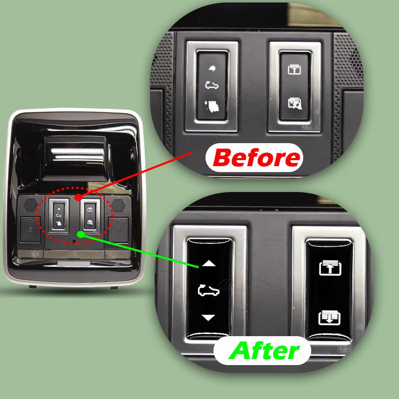 Schiebedach-Knopf Reparatur Aufkleber Set Für Range Rover Sport Velar Dachkonsole Dachknopf Abdeckung Zierleiste für Land Rover Defender