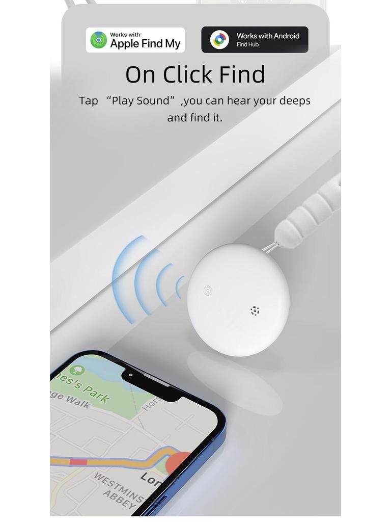 Dual-System Global Locator: Compatible with Apple AirTag & Android for Anti-Loss Tracking.