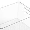 Clear Plastic Pantry Organizer Bin with Handle Freezer Pantry Organization for Refrigerator Fridge Cabinet Kitchen