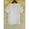 Sommer Einfarbig Kurzarm V-Ausschnitt Lockeres Oberteil mit Wollkugel Spleiß Chiffon Elegant Damenblusen & Hemden