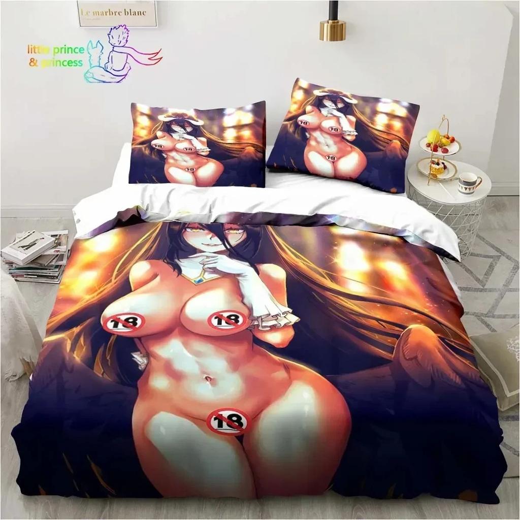 3D Print Albedo Overload Bedding Set Single Twin Full Queen King Size Bed Set Bedroom Hentai Anime Girl Bedding Gift