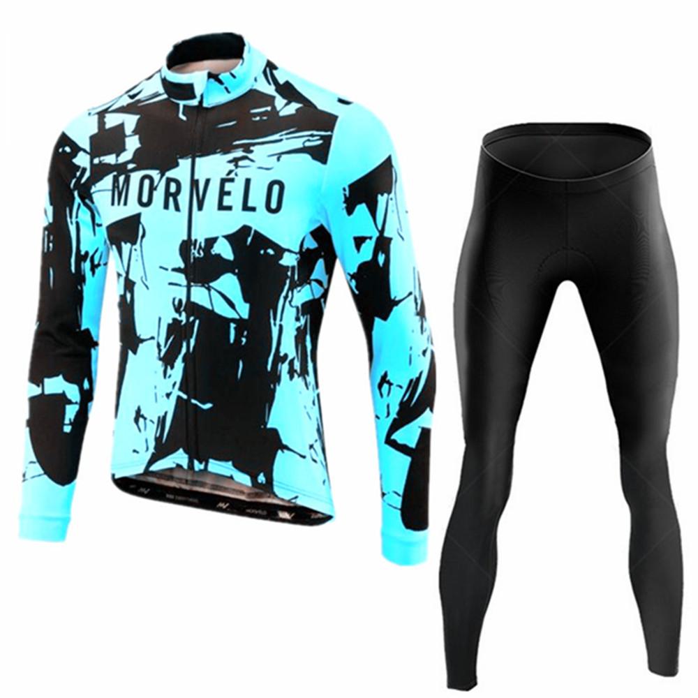 2026 Morvelo Autumn Cycling Jersey Set Men Long Sleeve Bike Clothing MTB Uniform Maillot Ropa De Ciclismo Sports Bicycle Bib Pants