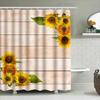 Modern Farmhouse Style Sunflower Bath Shower Curtain Waterproof Polyester Fabric Decorative Printing For Bathroom Accessories Se