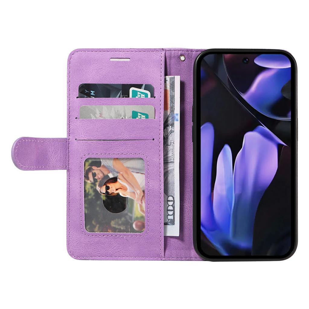 For Google Pixel 9a Leather Case Wallet Stand Color Splicing Phone Cover