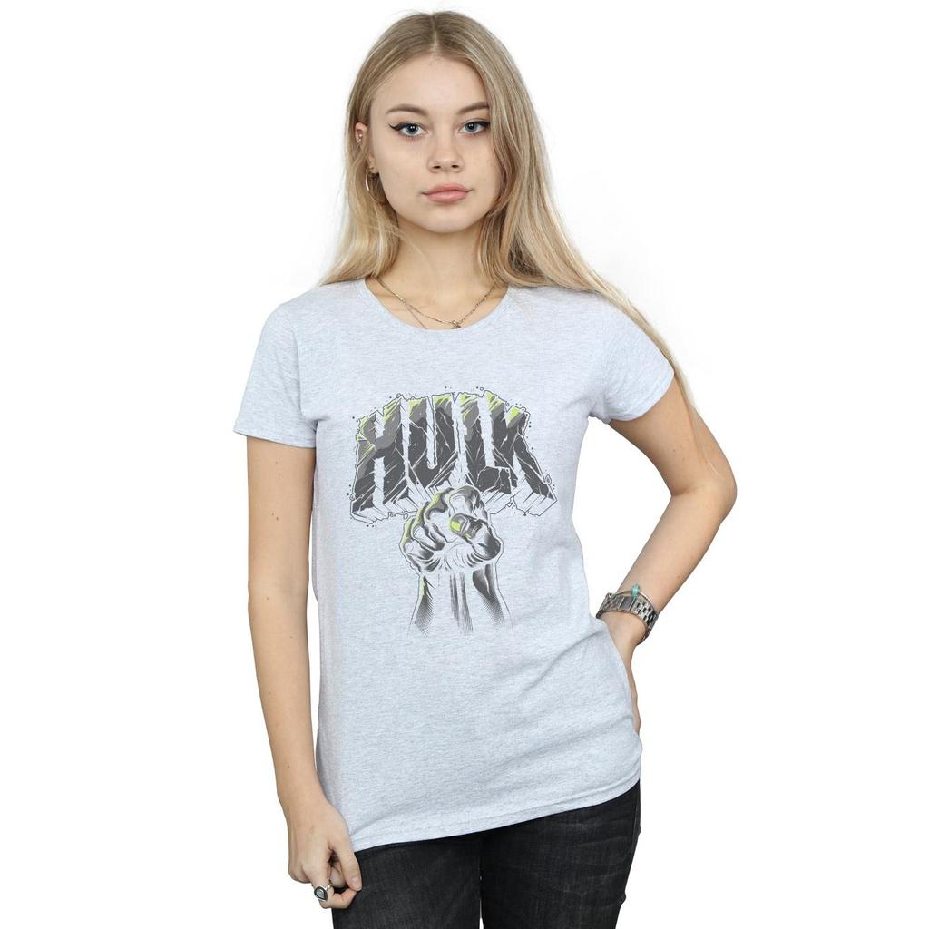 Marvel Womens/Ladies Hulk Punch Logo Cotton T-Shirt