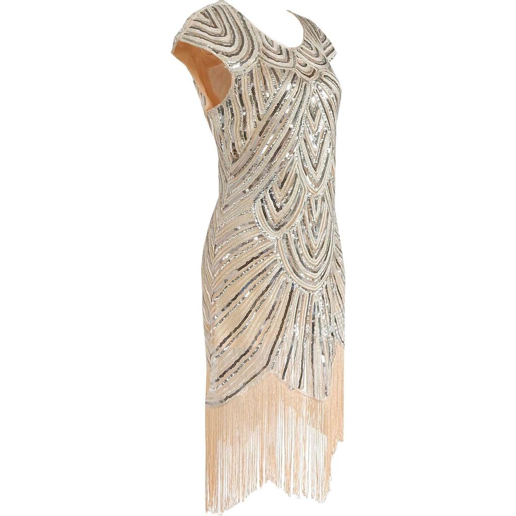 Great Gatsby Vintage Sequin Gown Elegant Cocktail Dress For Women**