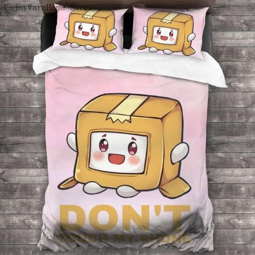 Lankybox Cartoon Cute Kawaii Bedding Set King Twin Double Bed Set Microfiber For Kids Child Duvet Cover And Pillowcase