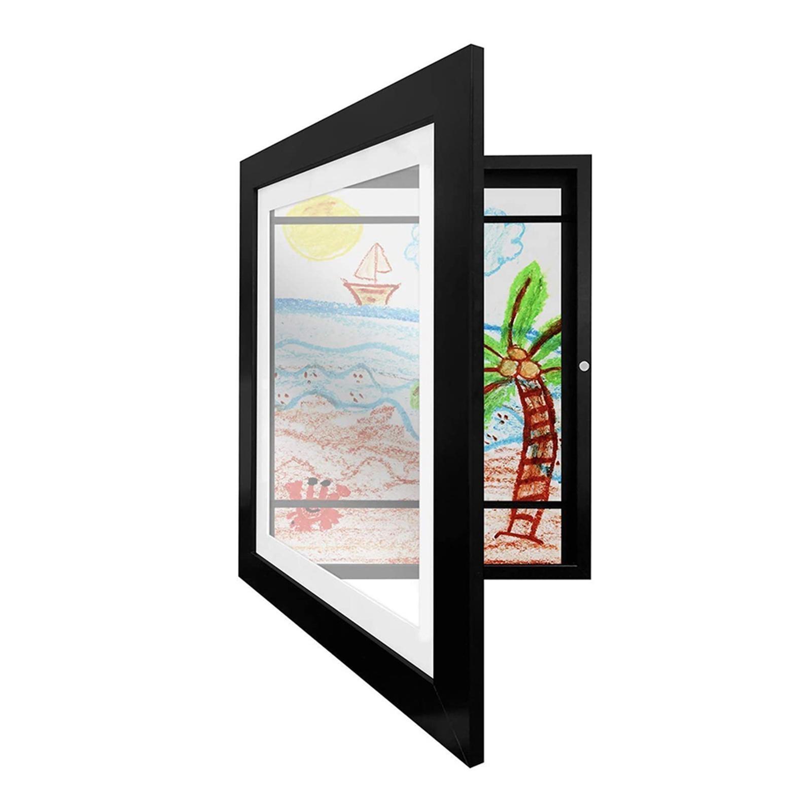 

Детские художественные рамки с открытой передней панелью, легко меняющиеся художественные рамки, рисунки, художественные рамки для фотографий для настенного настольного дисплея Photo frame чёрный