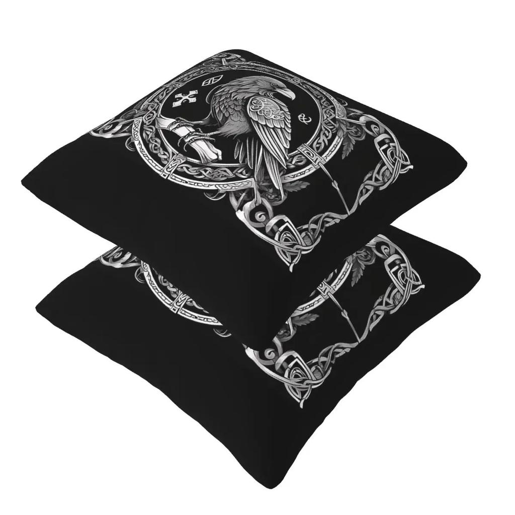 Yggdrasil Raven 11 2 Pcs Square Pillowcase Pillow Cover Cushion Zip Decorative Comfort Throw Pillow For Home Living Room