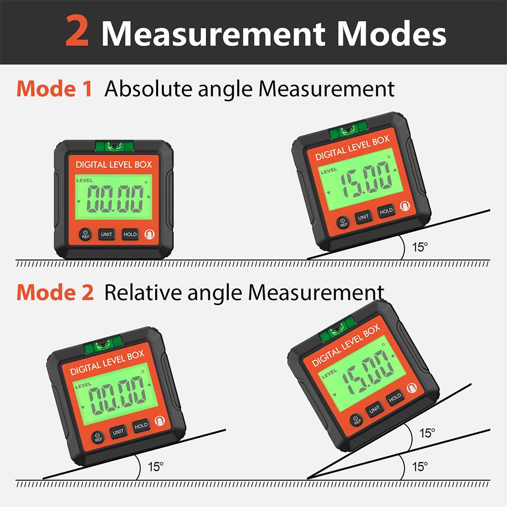 360 Degree Digital Angle Finder Magnetic Based Level Box Protractor Bevel Ruler Gauge Mini Inclinometer for Home Decoration