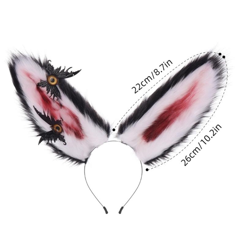 Plush Rabbit Ears Headband For Kids Soft Comfortable Hair Accessory For Party Costume Photography Color Available