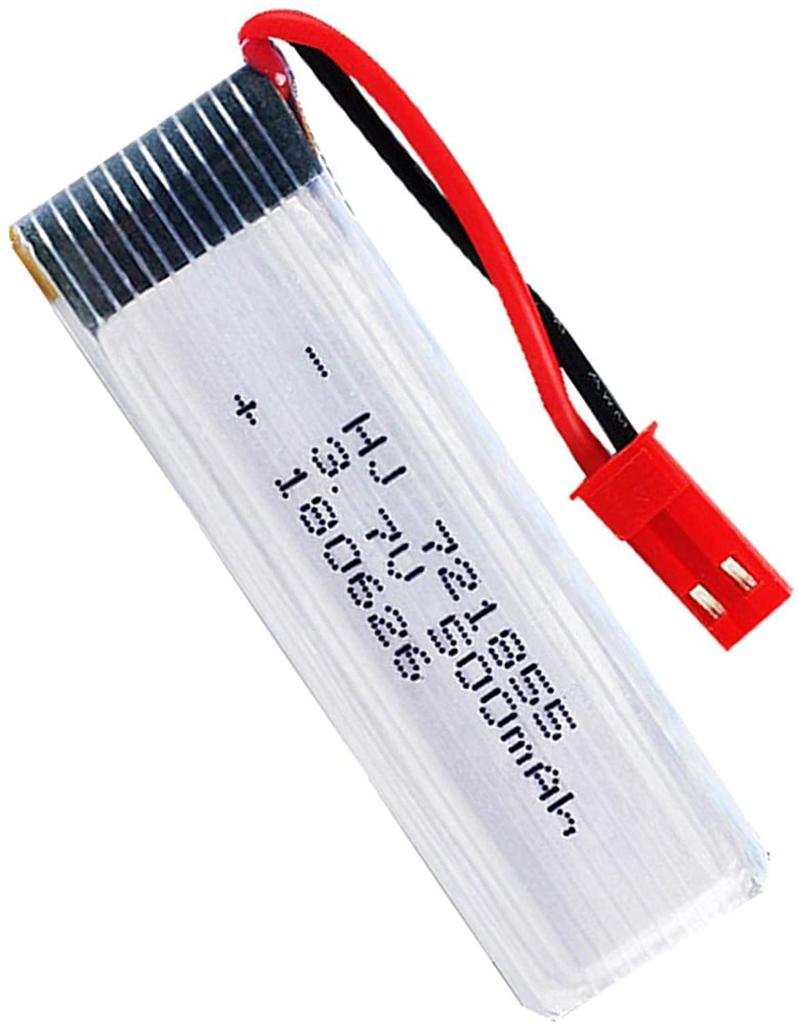 Rechargeable LiPo Battery 3.7V 500mAh – Compatible with UDI & WLtoys Drones – Overcharge Protection – 57x17x8 mm – 16g – Silver