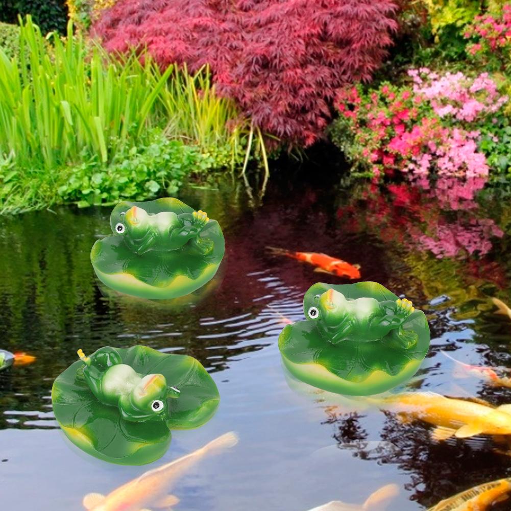 Simulation Artificial Floating Water Lotus Leaf Frog Amimal Pond Fish Tank Decoration
