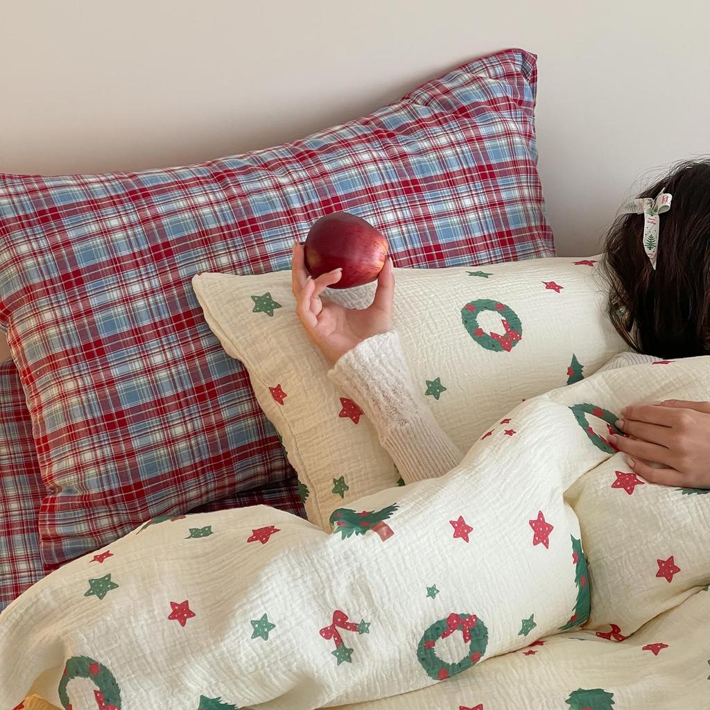 Spring/Summer Soft & Skin-friendly Pure Cotton Gauze 4-Piece Bedding Set: Class A Mother & Baby Grade