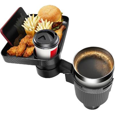 Car Cup Holder Tray, Extra Large Car Cup Holder Expander With 360° Rotation Fit Most Big Cup Detachable 3 In 1 Car Trays For Eating, Phone & Snack