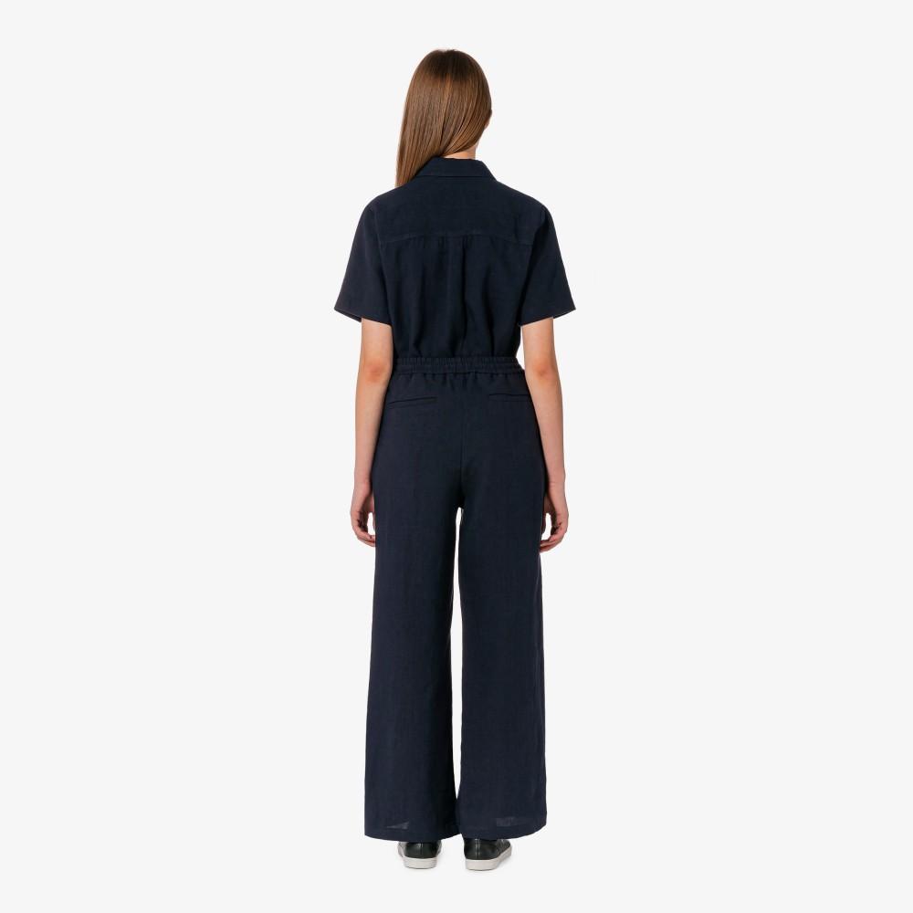 [lacoste] Women's Linen Elastic Waist Wide Pants HF611E-56GHDE