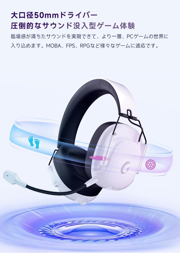 Gaming Headset Connection USB Wireless Gaming Headset Compatible with Ideal for and RPGs Like Fortnite and Genshin Impact PS5 Headset with 50mm Low