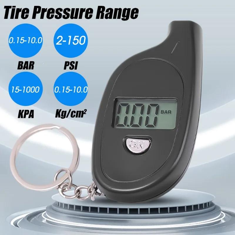 Car Tire Pressure Gauge Auto Mini Keychain LCD Digital Display Tire Air Pressure Tester Meter Car Motorcycle Tire Safety Alarm