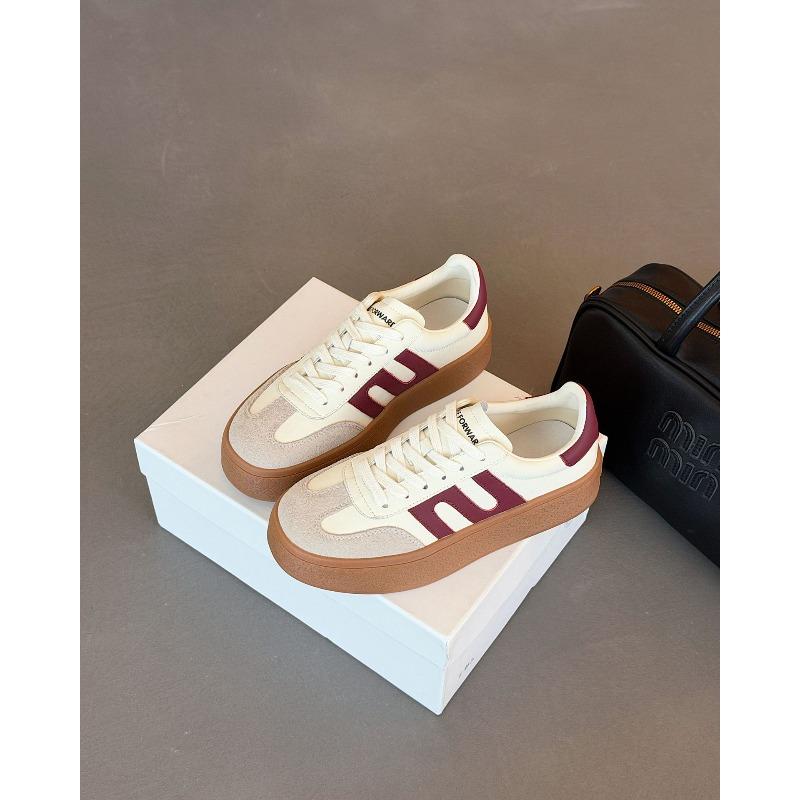 2 Spring new flat heel platform sports casual versatile comfortable women's shoes heightening board shoes white shoes