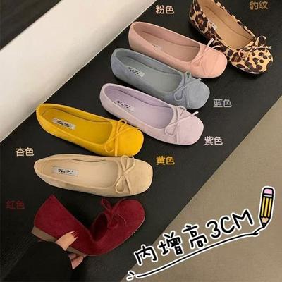 Sapatos rasos franceses de bico fino, brisa leve de fim de tarde, sapatos Mary Jane de balé femininos novos de primavera e verão, sapatos femininos