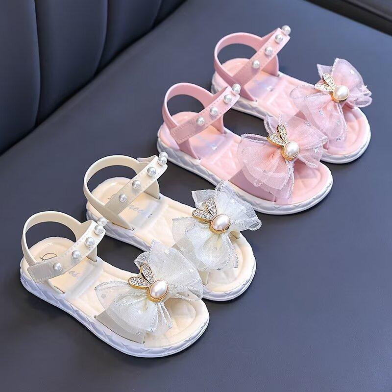 Mädchen Sandalen Blumen Schleife Knoten Süße Weiche kinder Strand Schuhe Kinder Sommer Schleife Knoten Sandalen Prinzessin Mode Niedlich Hohe Qualität