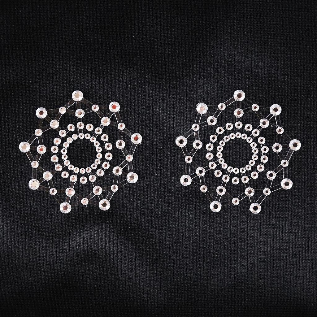 Transparent Rhinestone Nipple Pasties - Erotic SM Adult Toys