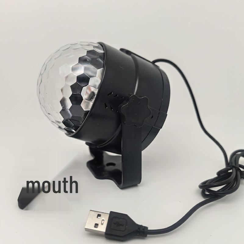 Mini LED Colorful Rotating Magic Crystal Ball Light with Sound Control for Home, KTV, Bar, and Strobe Effects