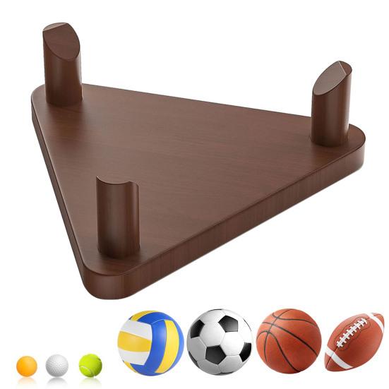 Basketball Fotball Fotball Utstillingsstativ Massiv Valnøtt Trekantet Ball Utstillingsstativ Multifunksjonell Sports Samler