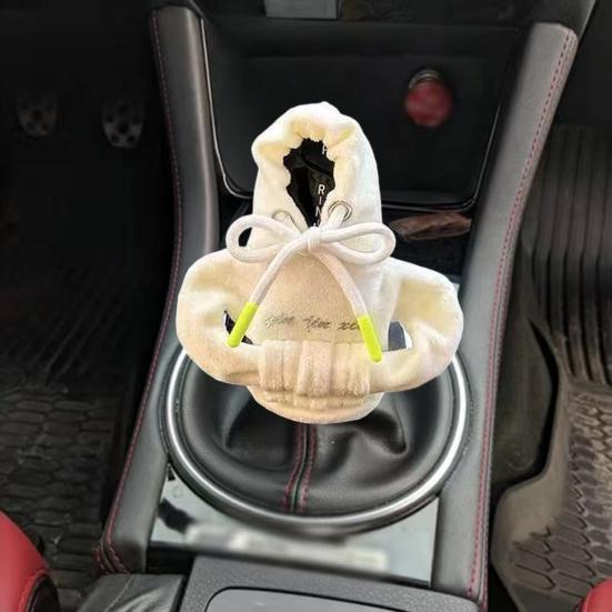 Christmas Gear Shift Hoodie Cozy Car Shift Knob Cover Gear Shift Knob Sleeve for Cars Soft Plush Gear Stick Costume for Most Vehicles