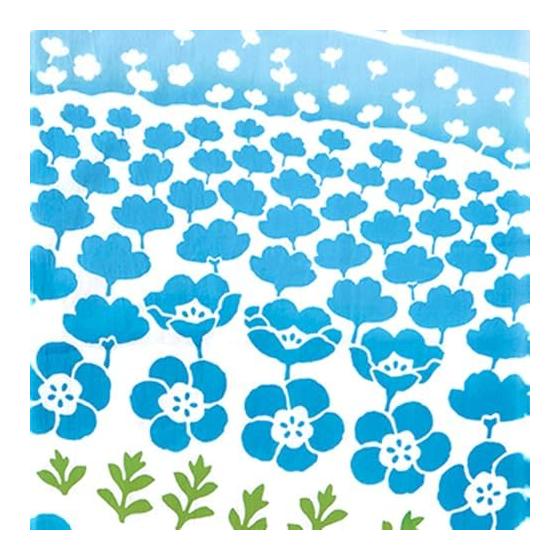 JIKAN STYLE Tenugui Towel - Traditional Japanese Cotton Hand Towel, Made in Japan, Nemophila Sky Blue, 35x90cm
