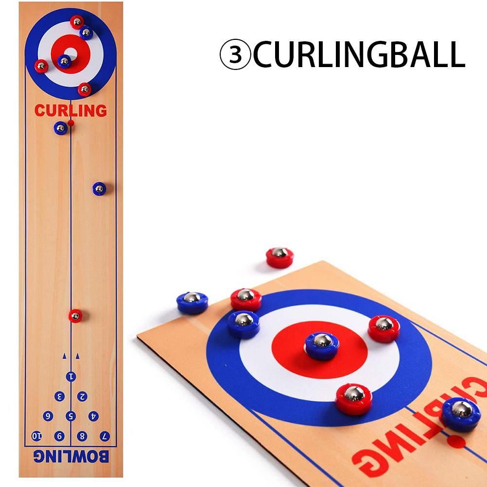 3 In 1 Table Curling Game Bowling Shuffleboard Table Set Family Games for Home Party Gift For