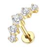 2Pcs Titanium 5 Cz Cluster Climber Stud Earrings 16G Daith Helix Tragus Cartilage Lobe Piercings Flatback Labret Stud Jewelry