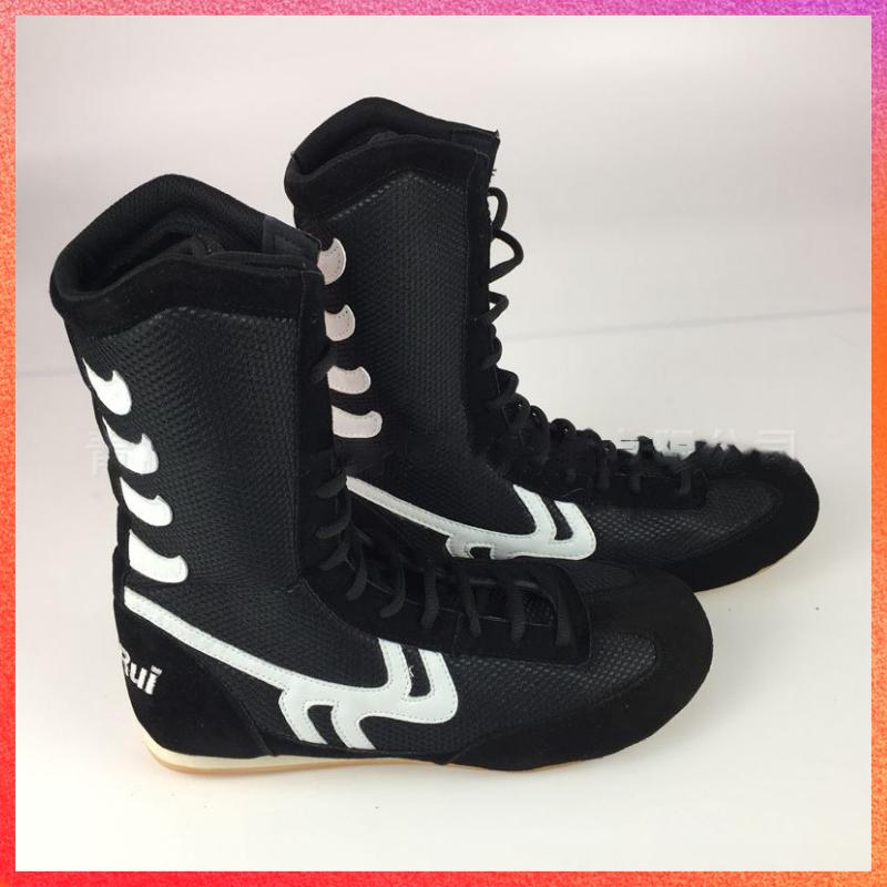 Big Size 46 New Breathable Training Wrestling Shoes Men High Top Boxing Shoes Outsole Red Boots Men Sports Support Sneakers