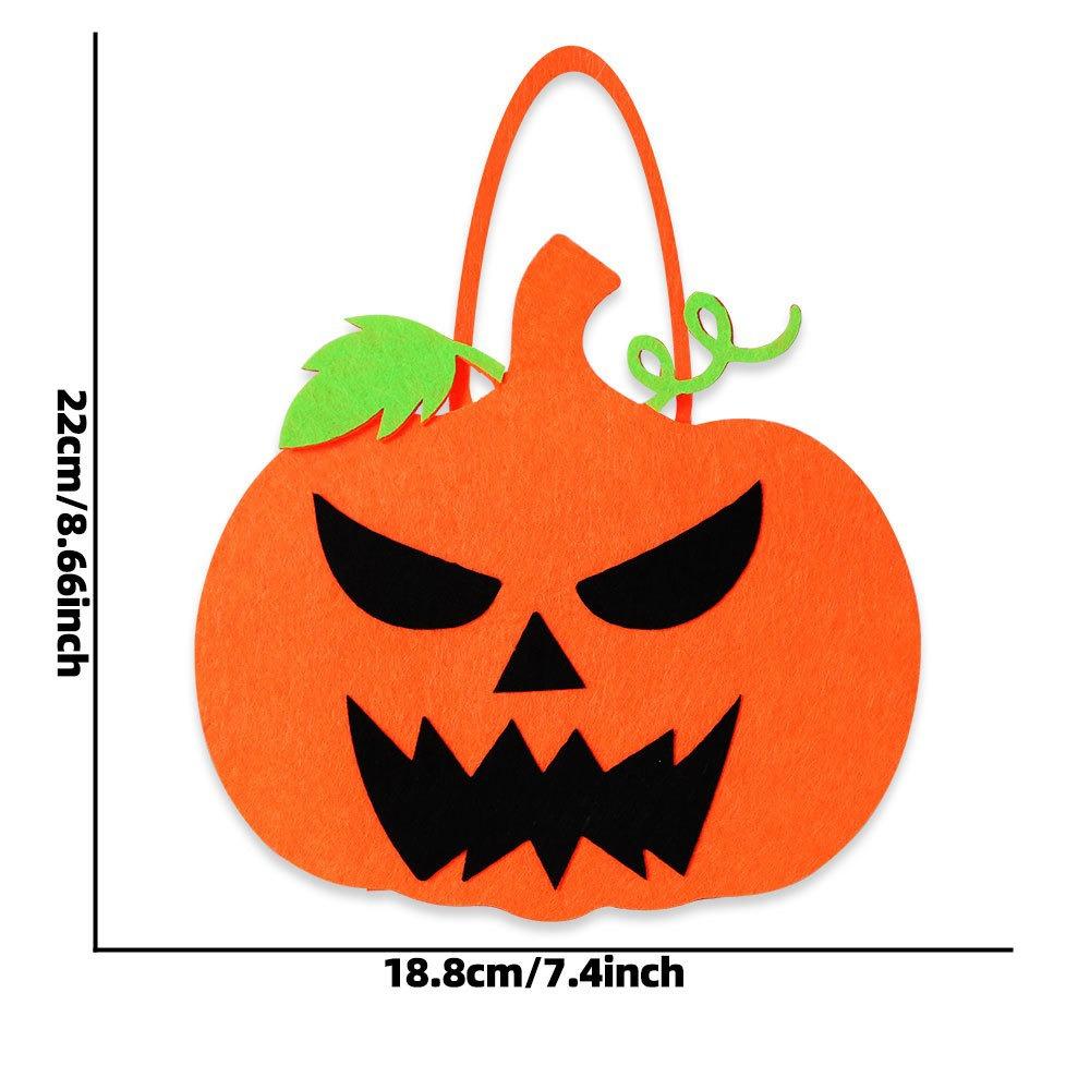 Felt Material Halloween Trick-or-Treat Bag Handheld Size Non-woven Tote Goody Bags Stereo Design Classic Elements