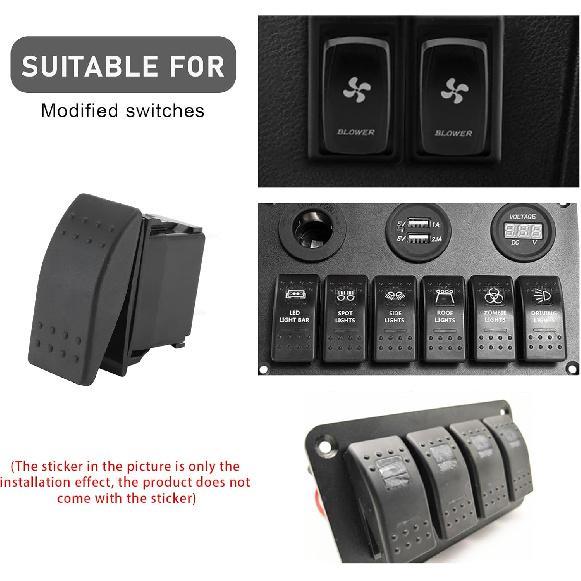 KVAEY 2 PCS Rocker Switch, 20A/12V 10A/24V SPST 2 Pin ON-Off Light Bar Toggle Switch, Waterproof 2 Position Switch for Car Caravans Truck RV UTV RZR