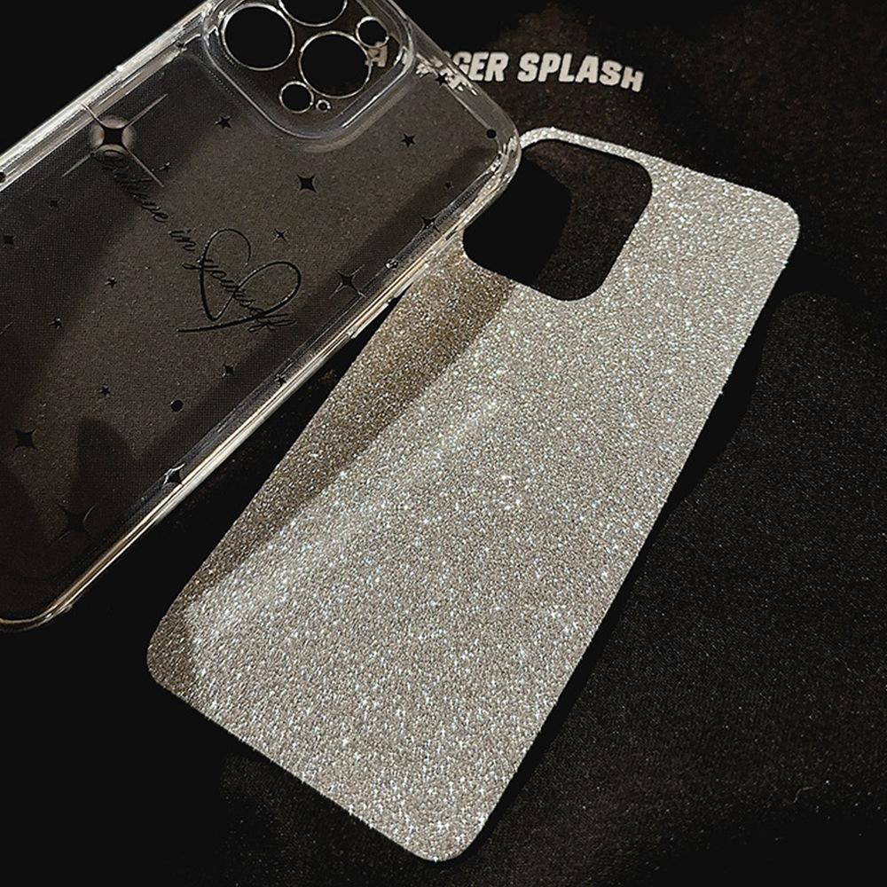 

Silver Glitter Cardboard for IPhone 16 Background Film 11 High-end 8p for Iphone13 Mobile Phone Case 15promax 7/8/SE 2020
